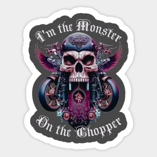 Monster on the Chopper Sticker